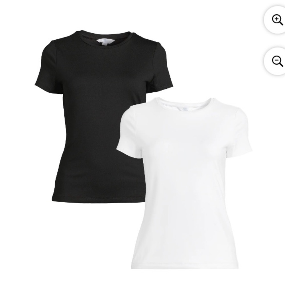 Time and Tru Fitted Black and White Short Sleeve Tees
